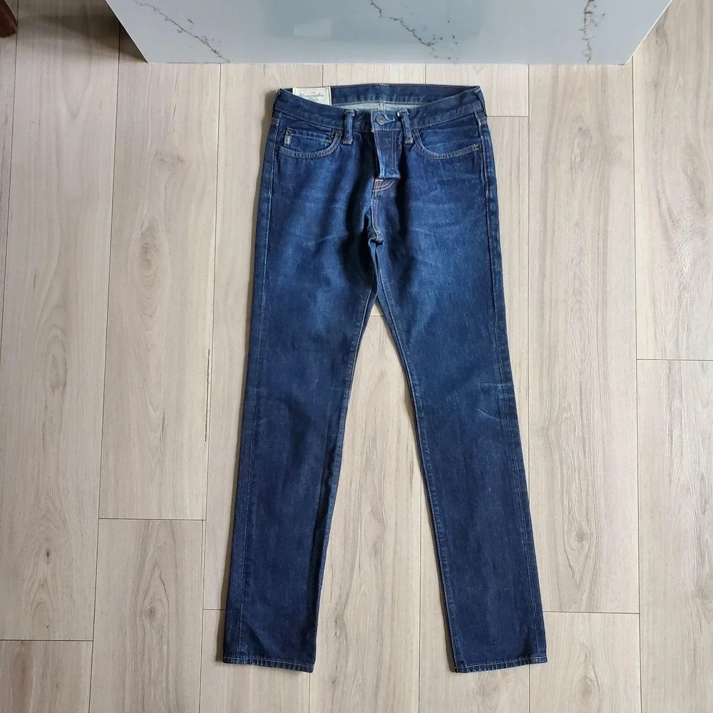 Abercrombie & Fitch Jeans Mens 29x32 Dark Wash Slim Straight Denim Button Fly